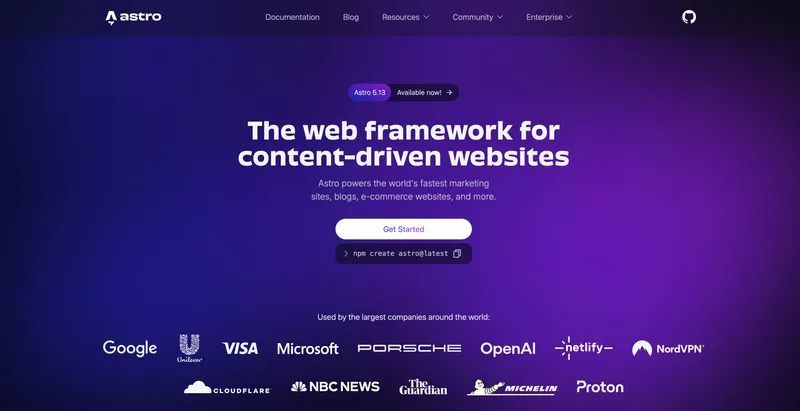 Astro static site generator website