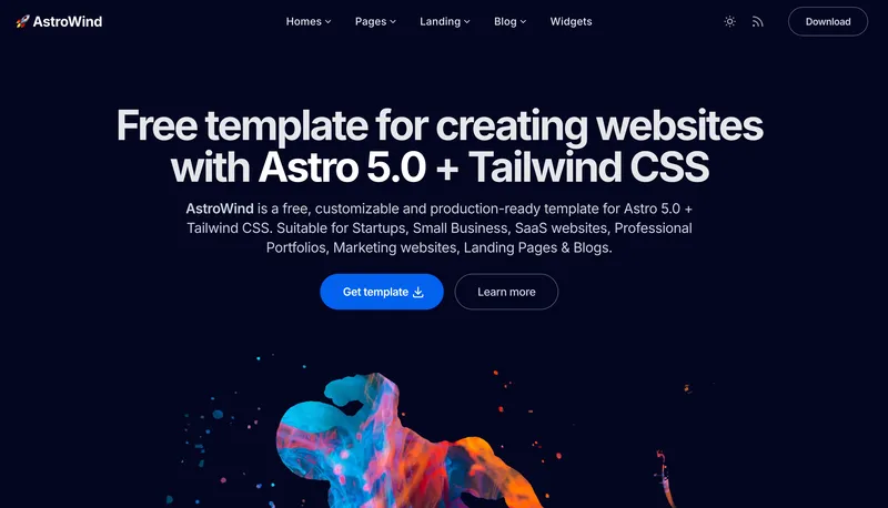 AstroWind theme components and features
