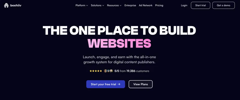 Beehiiv newsletter platform dashboard