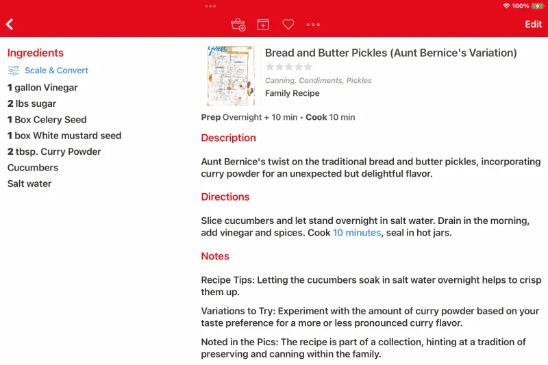 Recipe with enriched description