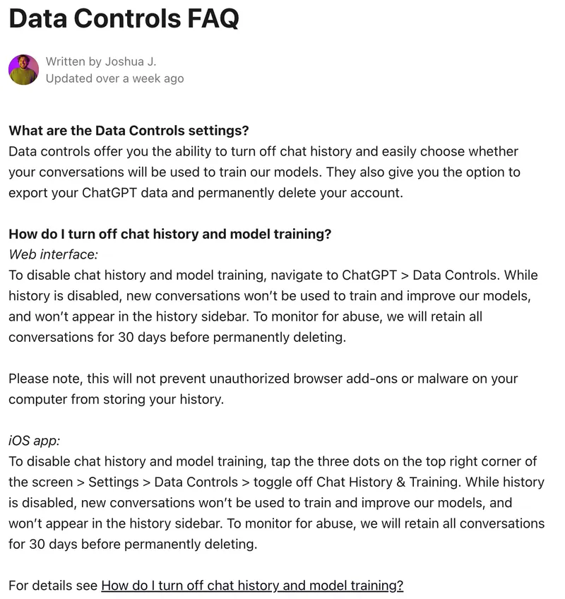 Chatgptplus Data Controls Faq