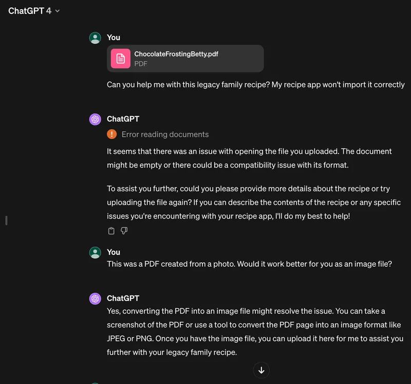 First failed Vision request
