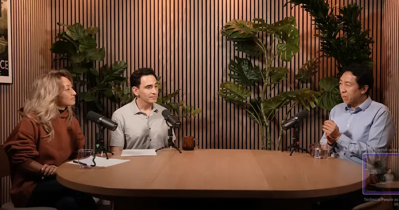 Andrew Ng speaking at event