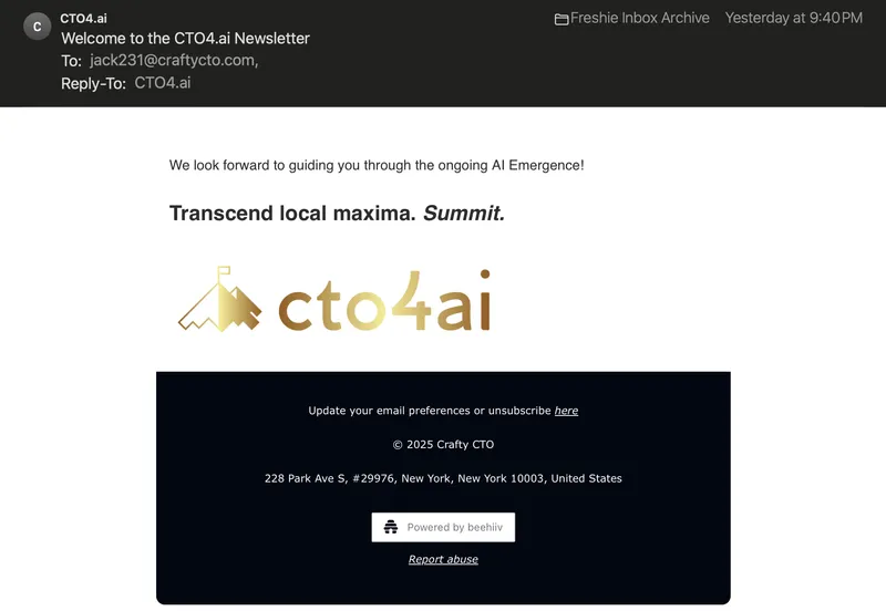The new cto4.ai website homepage