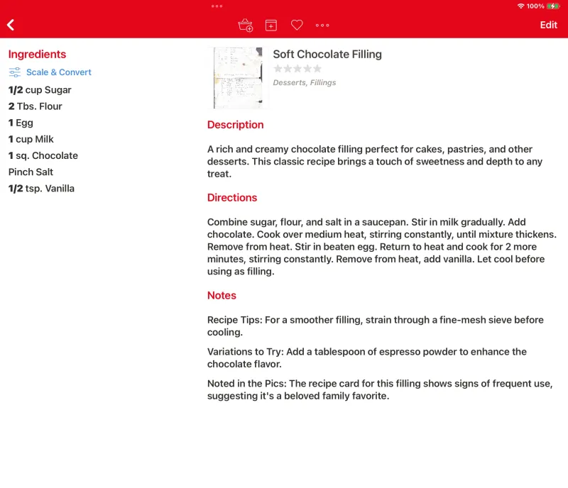 Recipe enrichment example